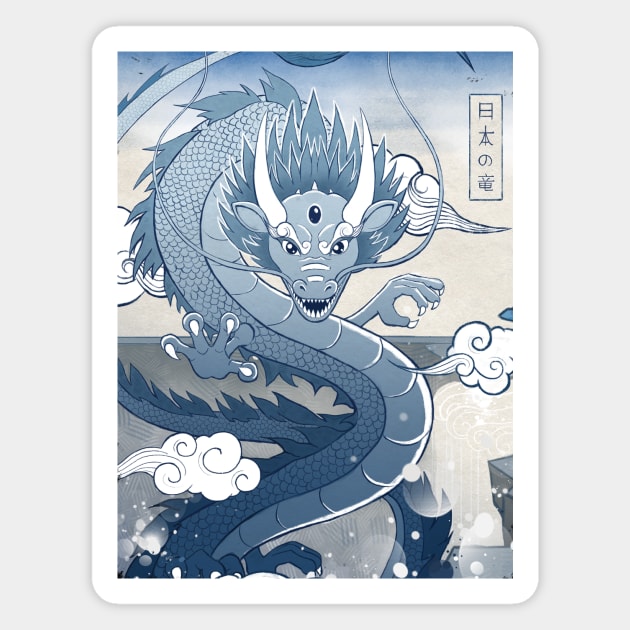 Blue dragon Magnet by RubyArt